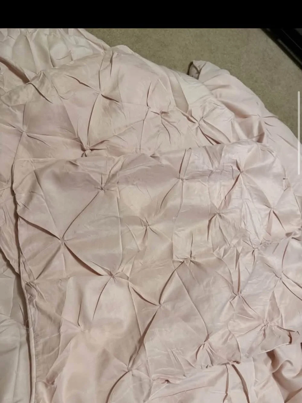 Pintuck Textured Pillowcases and Comforter in Pale Blush Pink
